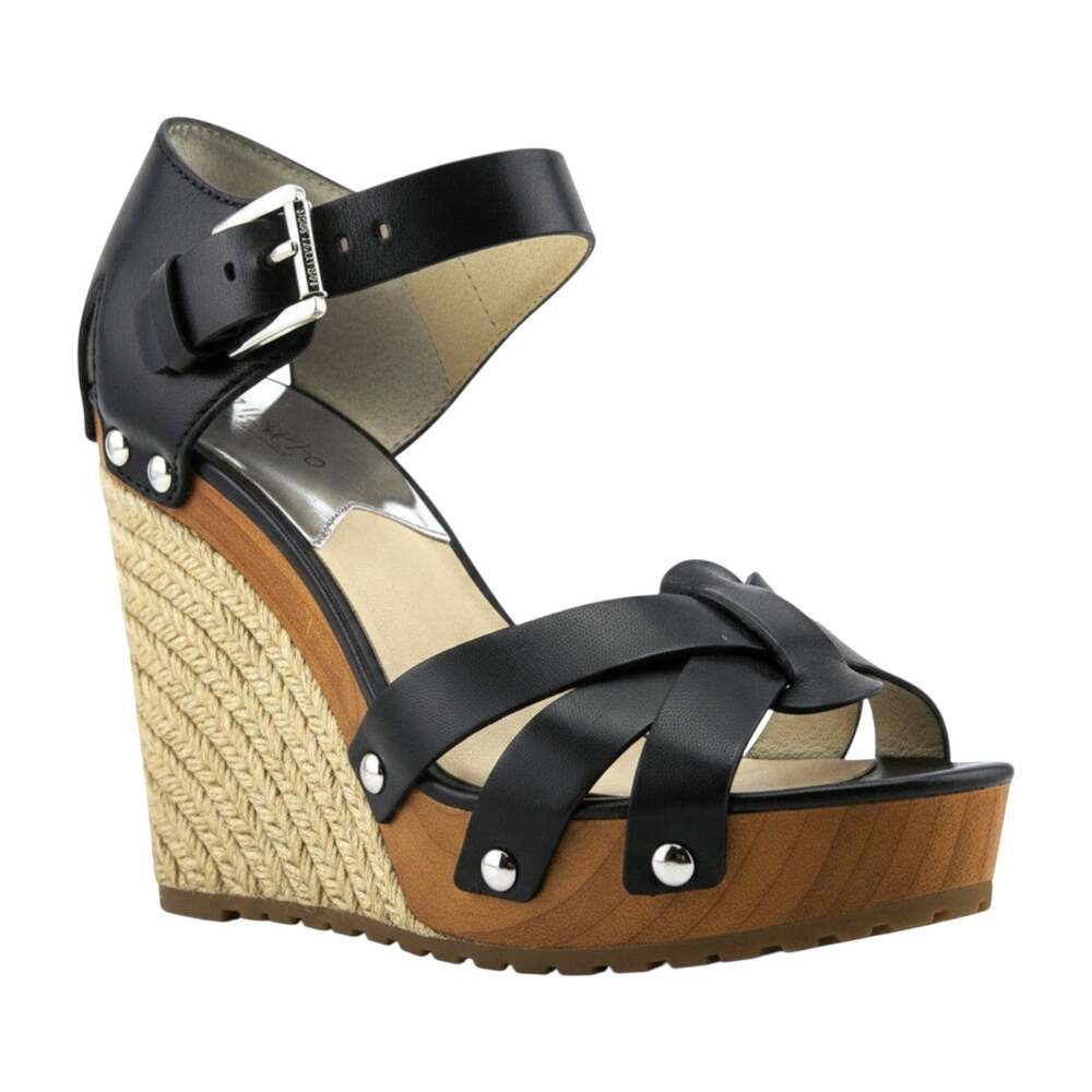 MICHAEL KORS Somerly Studded Platform Wedge Espadrille Sandal Size 7M